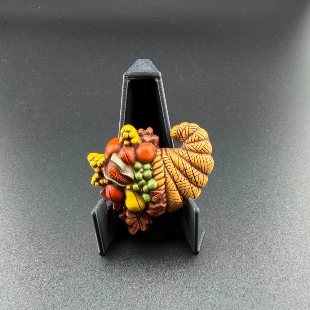 Vintage Hallmark Brooch Pin Thanksgiving‎ Cornucopia Harvest Fruit Fall Holiday